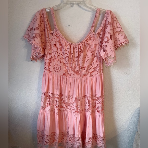 Signature pink lace dress petite M - Picture 9 of 9